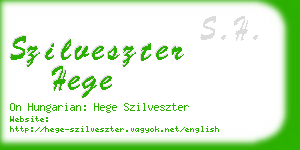 szilveszter hege business card